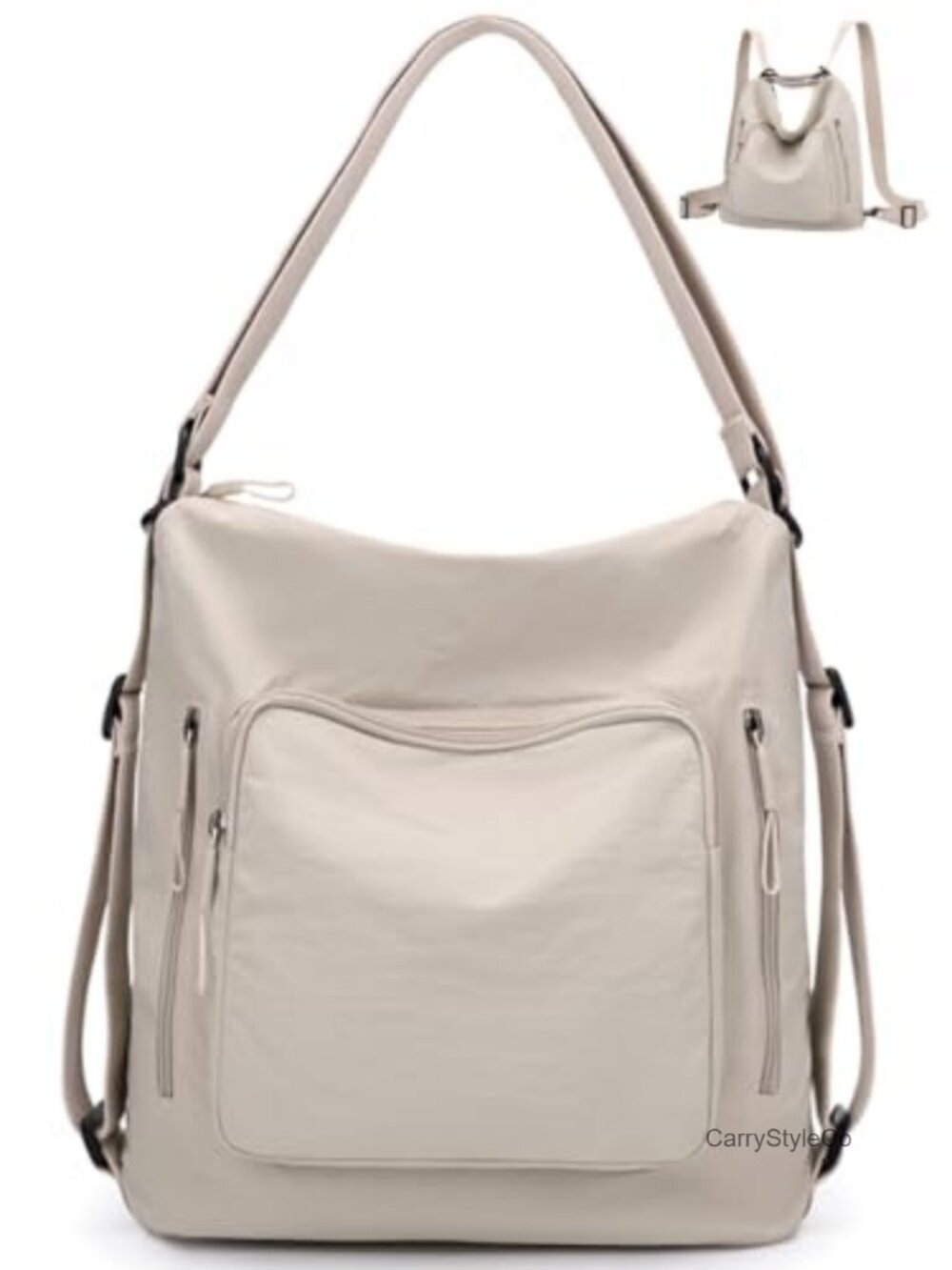 Nylon Convertible Tote Backpack Purse for Women Lightweight Multi-Pocket